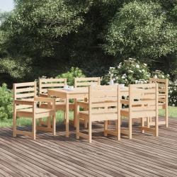 Ensemble &agrave; manger de jardin 7 pcs bois massif de pin