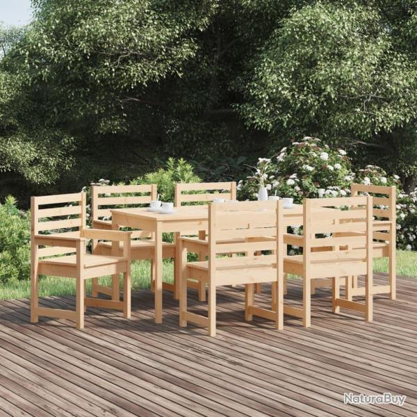 Ensemble  manger de jardin 7 pcs bois massif de pin