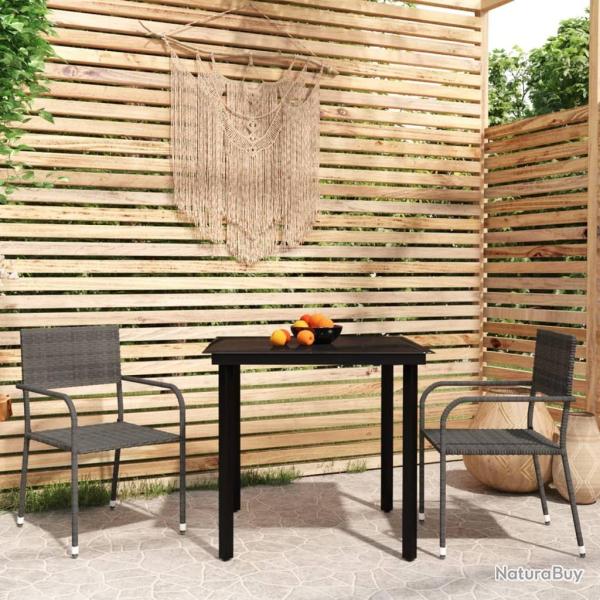Ensemble  manger de jardin 3 pcs Gris