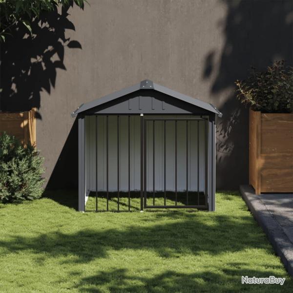 Niche pour chien avec toit noir 117x103x102 cm acier galvanis�