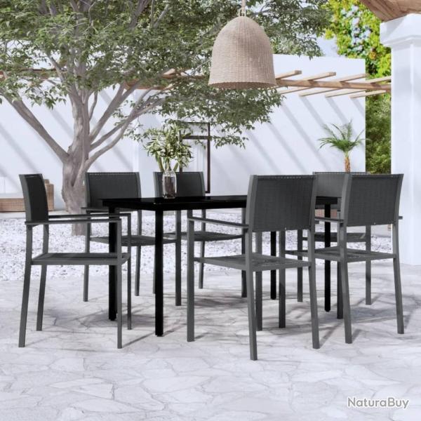 Ensemble � manger de jardin 7 pcs Noir
