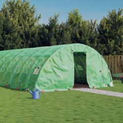 Serre avec cadre en acier vert 40 m&sup2; 8x5x2,3 m
