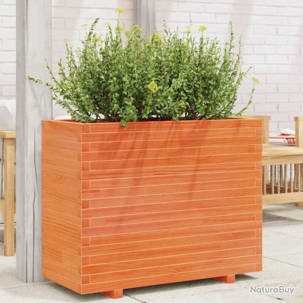 Jardini�re cire marron 90x40x72 cm bois de pin massif