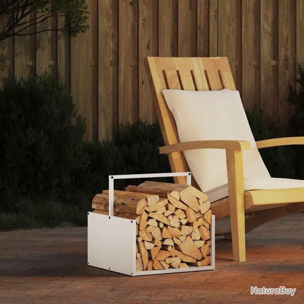 Portant de bois chauffage blanc 40x40x40 cm