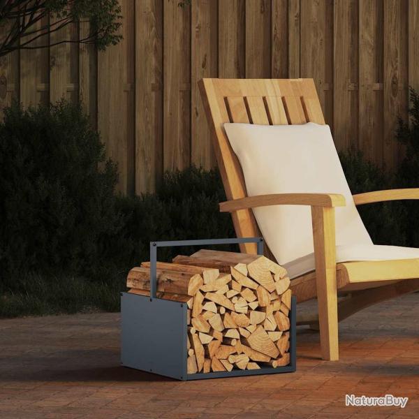 Portant de bois chauffage anthracite 40x40x40 cm