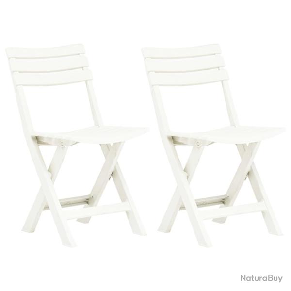 Chaises de jardin pliables lot de 2 Plastique Blanc