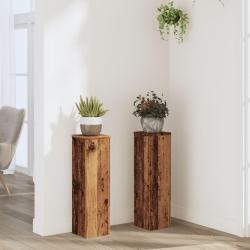 Supports pour plantes 2 pcs vieux bois bois d'ing&eacute;nierie