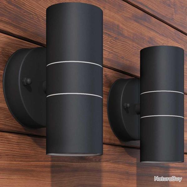 Applique murale LED d'ext�rieur 2 pcs Acier inoxydable haut bas