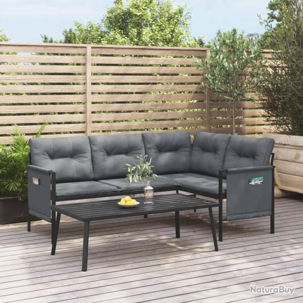 Salon de jardin 2 pcs anthracite acier