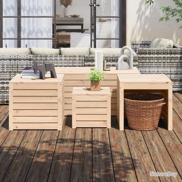 Ensemble de botes de jardin 4 pcs bois de pin massif