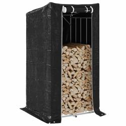 Portant de bois de chauffage et housse de pluie acier galvanis&eacute;
