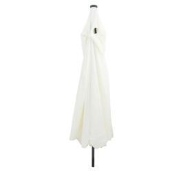 Parasol de jardinavec des lumi&egrave;res LED &Oslash;395x245 cm Blanc sable