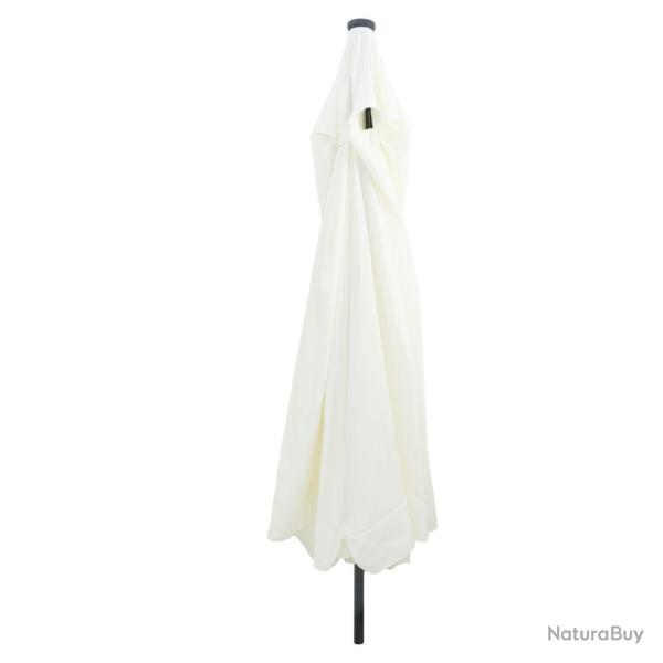 Parasol de jardinavec des lumi�res LED �395x245 cm Blanc sable