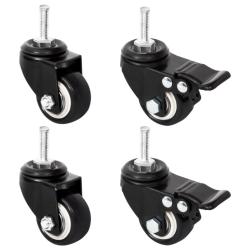 Roues pour jardini&egrave;re 4 pcs noir 8x3,5x8 cm fer