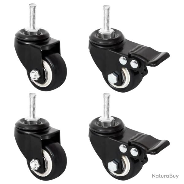 Roues pour jardini�re 4 pcs noir 8x3,5x8 cm fer
