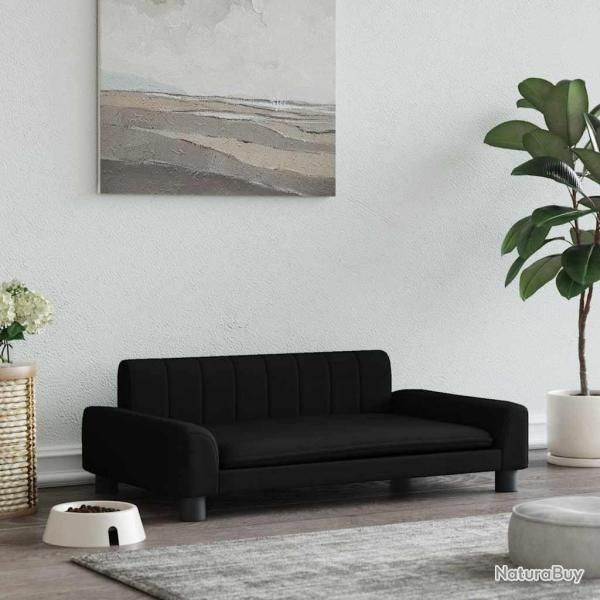 Lit pour chien noir 90x53x30 cm tissu