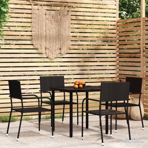 Ensemble  manger de jardin 5 pcs Noir