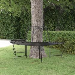 Banc demi-circulaire tour d'arbre &Oslash;159 cm Noir Acier