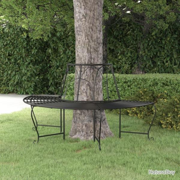 Banc demi-circulaire tour d'arbre �159 cm Noir Acier