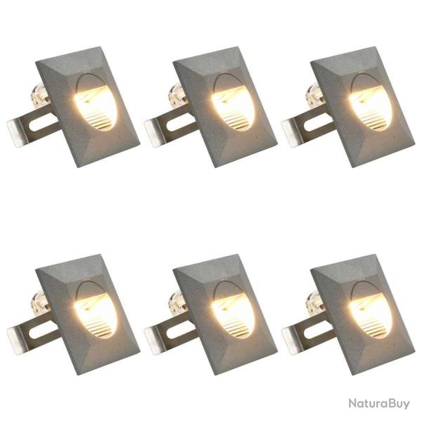 Appliques murales LED d'extrieur 6 pcs 5 W Argent Carr