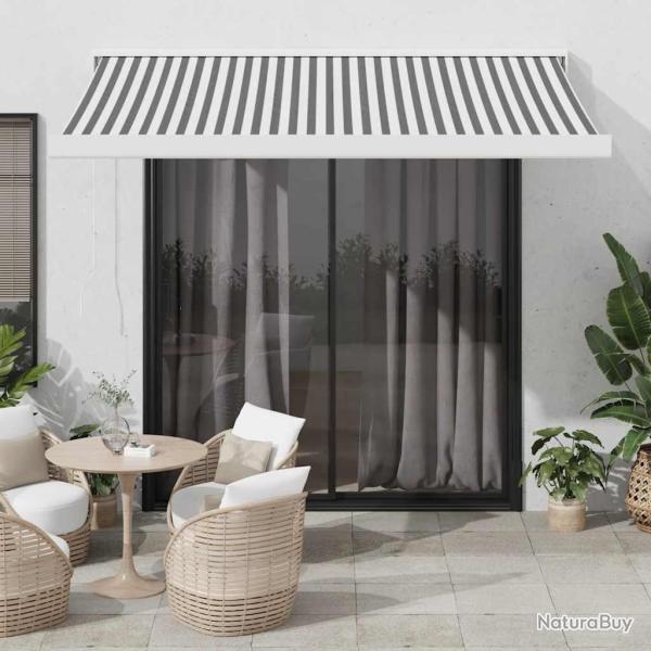 Auvent r�tractable anthracite/blanc 3x2,5 m tissu et aluminium