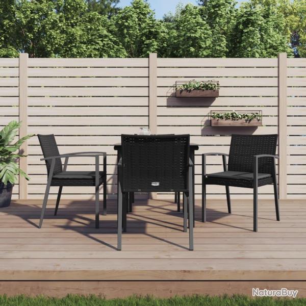 Ensemble � manger de jardin 5 pcs coussins r�sine tress�e acier