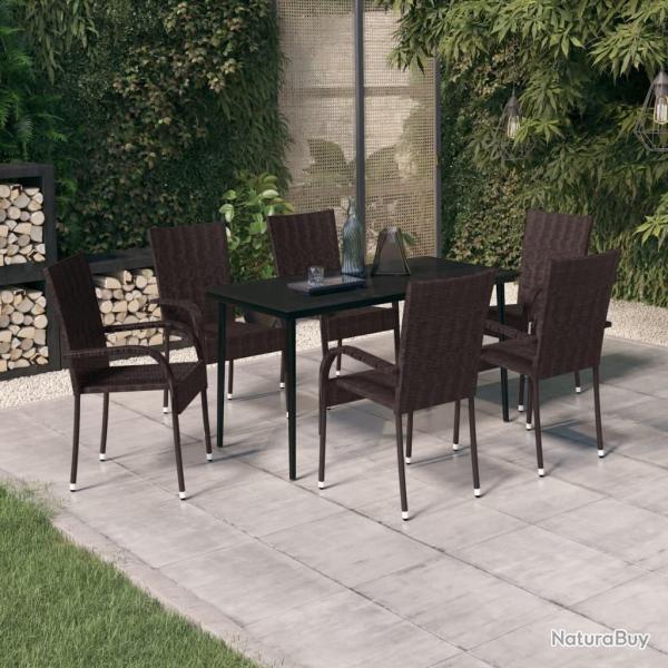 Ensemble � manger de jardin 7 pcs Marron et noir