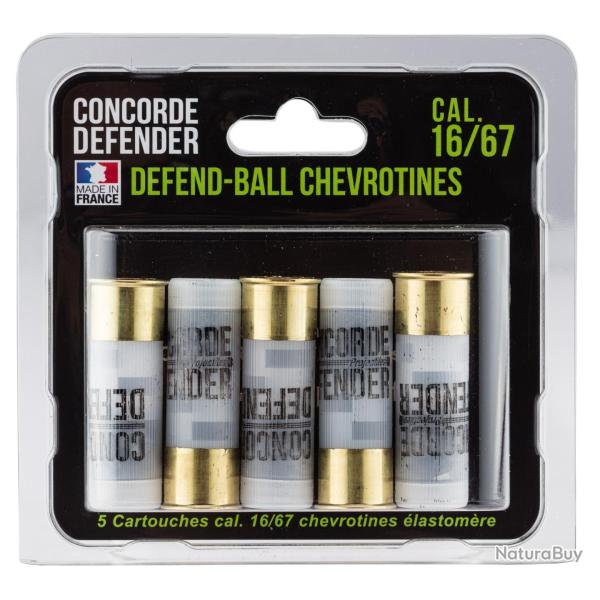 5 CARTOUCHES DEFEND-BALL CAL. 16/67 CHEVROTINES EL