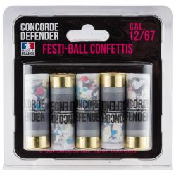 5 CARTOUCHES FESTI-BALL CAL. 12/67 CONFETTIS