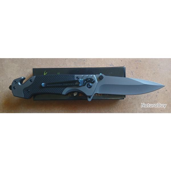 COUTEAU DE SURVIE PLIANT , Gris anthracite