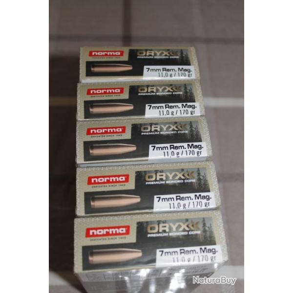 Lot de 100 �tuis 7mm Rem mag NORMA ,tir�s une fois