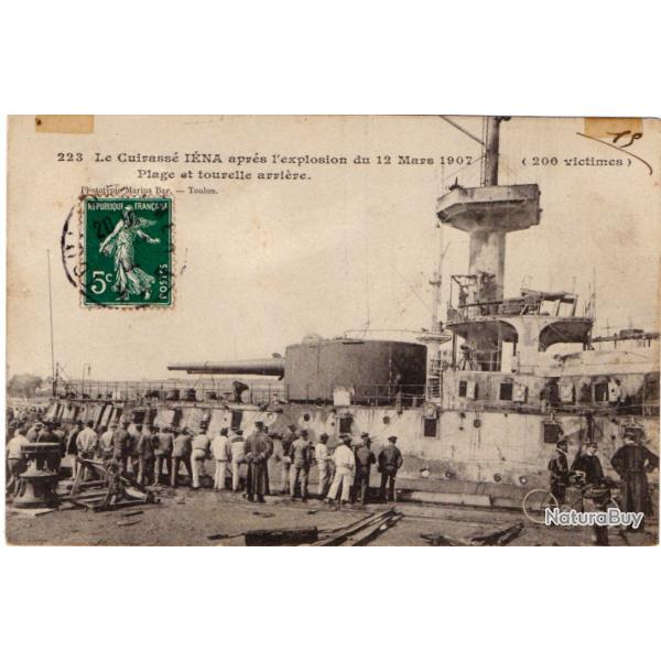 CPA - Marine Militaire - Le Cuirass� I�NA apr�s l'explosion du 12 mars 1907 - N�3144