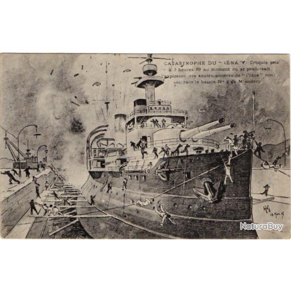 CPA - Marine Militaire -  Catastrophe du "IENA" croquis pris au moment o� se produisait l'e - N�3224