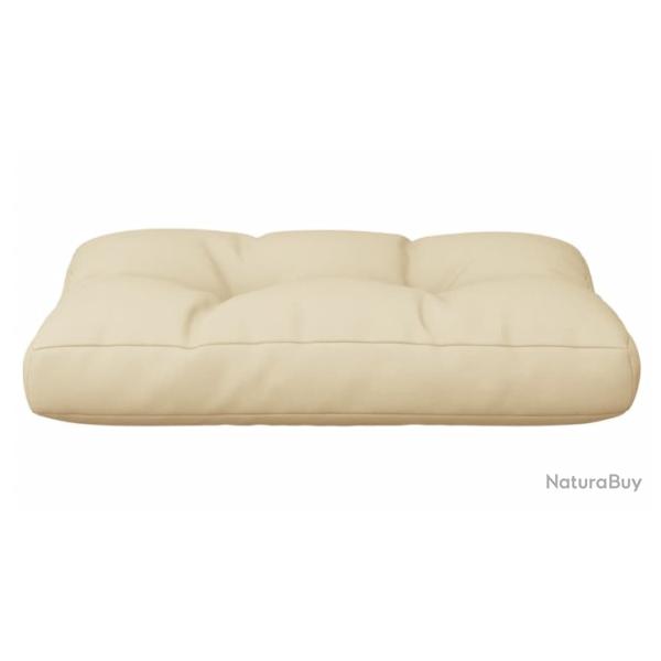 Coussin de palette beige 60x40x12 cm - Tissu impermable, confort extrieur lgant