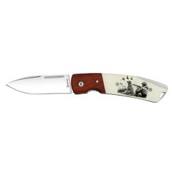 COUTEAU PLIANT ALBAINOX BOIS/ABS. CHASSE LAME 7.7CM - 25051