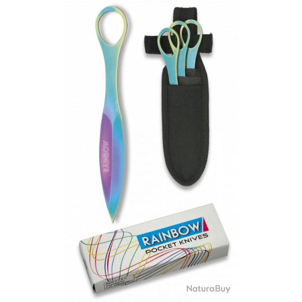SET 3 COUTEAUX A LANCER RAINBOW. �TUI LAME 8.50CM - 32214