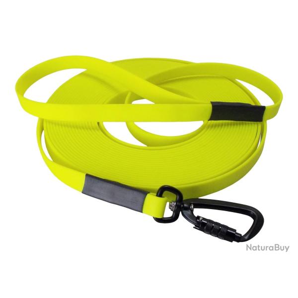 Longe BIOTHANE Twist-Lock 16 mm jaune fluo 15 m AVEC poign�e
