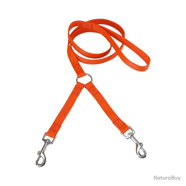 laisse double Teckel nylon orange jokidog