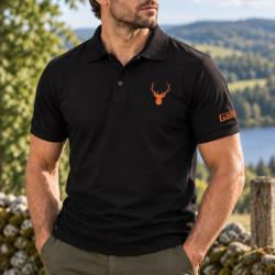 Polo Game pour homme avec logo cerf Noir