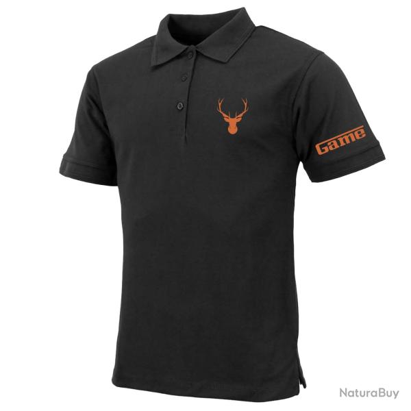 Polo Game pour homme avec logo cerf Noir