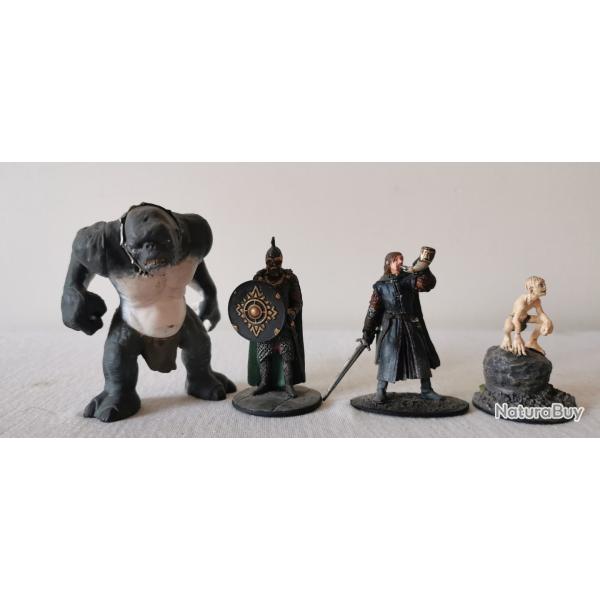 4 figurines du seigneur des anneaux en m�tal peintes � la main