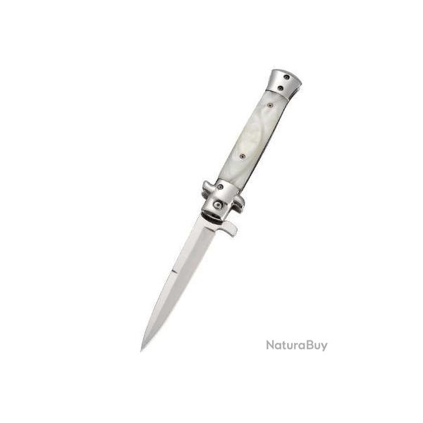 Couteau de poche  ouverture rapide (Blanc nacre)