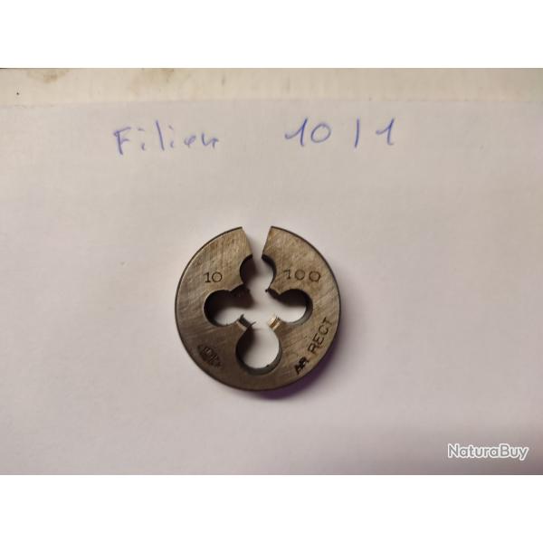 Fili�re  10/1  ,pour filetage de canon syst�me m�trique ,europ�en