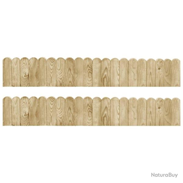 Rouleaux de bordure 2 pcs 120 cm Bois de pin imprgn