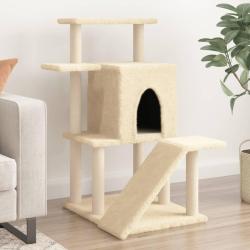 Arbre &agrave; chat avec griffoirs en sisal cr&egrave;me 97 cm