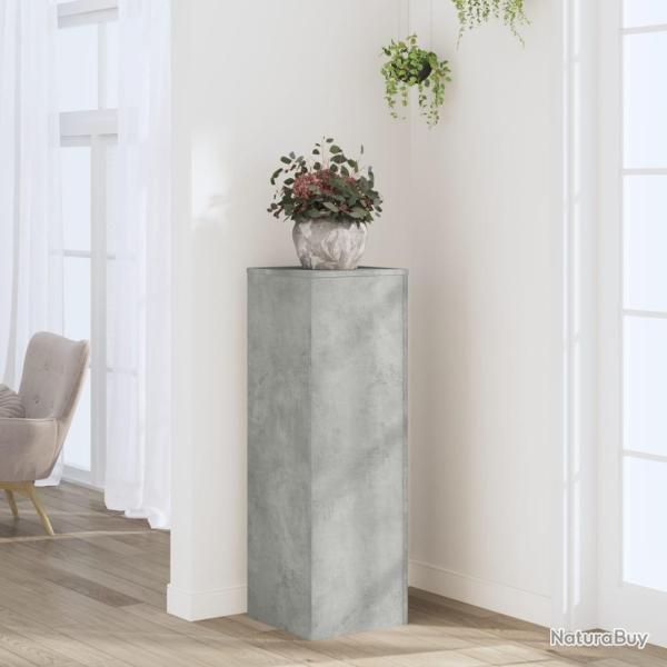 Support pour plantes gris b�ton 33x33x100 cm bois d'ing�nierie