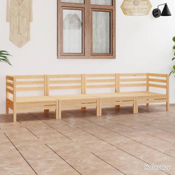 Salon de jardin 4 pcs Bois de pin massif
