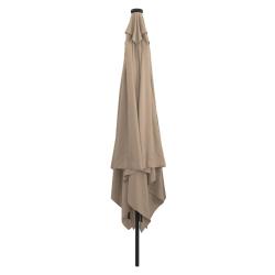 Parasol carr&eacute;avec des lumi&egrave;res LED 295x245 cm Taupe