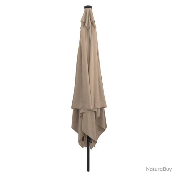 Parasol carravec des lumires LED 295x245 cm Taupe