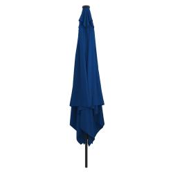 Parasol carr&eacute; pour le jardinavec lumi&egrave;res LED 295x245 cm Bleu azur